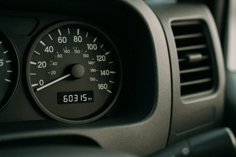 Compteur de distance d'un véhicule utilitaire avec détails du tableau de bord